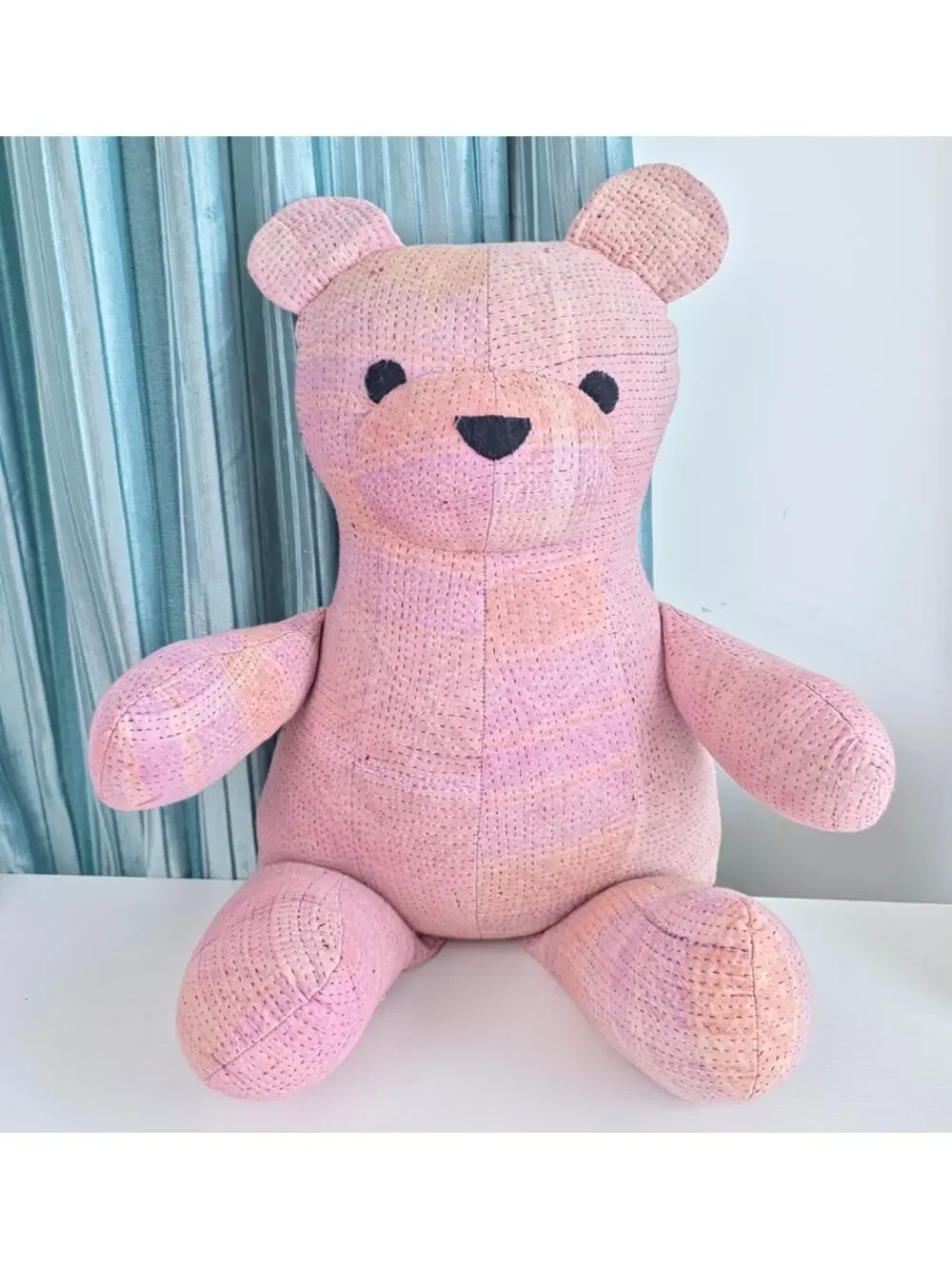 Free People Pink hues Vintage Kantha Quilt Bear